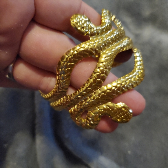 Women Bangle Cool Hip Hop Punk Personality Open Adjustable Twining Snake Band - Picture 5 of 7